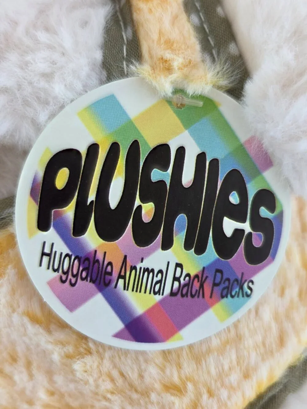 PLUSHIES Huggable Animal Back Pack Lined Teddy Bear Toddler Child Kid Soft